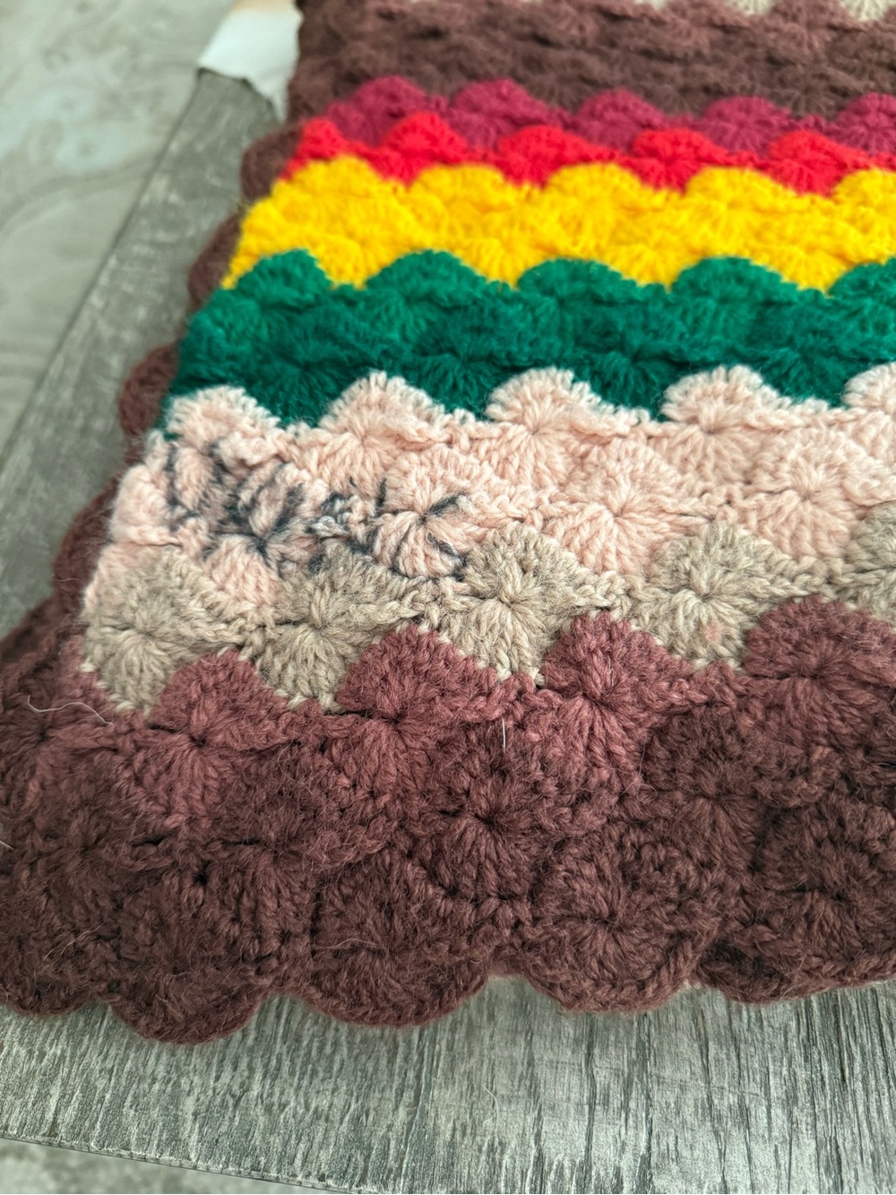 Handcrafted Multicolor Crochet Throw Blanket - Cozy Home Accent - Picture 9 of 14